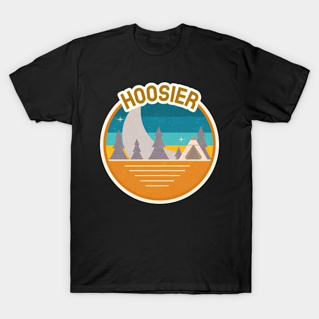 Hoosier Forest Camping Hiking and Backpacking through National Parks, Lakes, Campfires and Outdoors T-Shirt by AbsurdStore